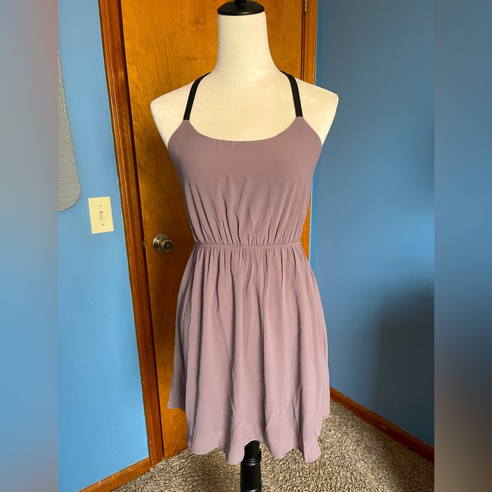 Lavender Backless Dress w/ Leather Straps